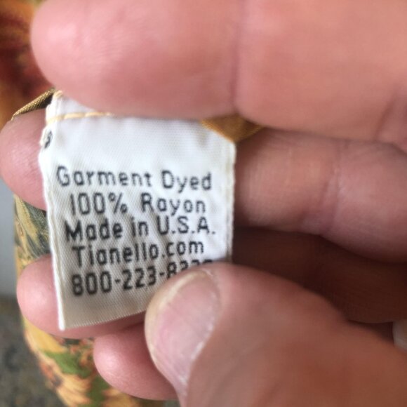 Tianello Shirt Womens Small Patchwork Floral Rayon Boho Made USA Button Front - Picture 6 of 16